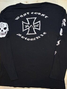 RAW 7 Vintage " West Coast Motorcycle CHOPPER" Long Sleeve T-Shirt Size XL